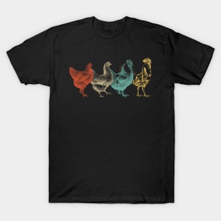 Chicken Vintage Funny Chickens Farm Poultry Farmer T-Shirt